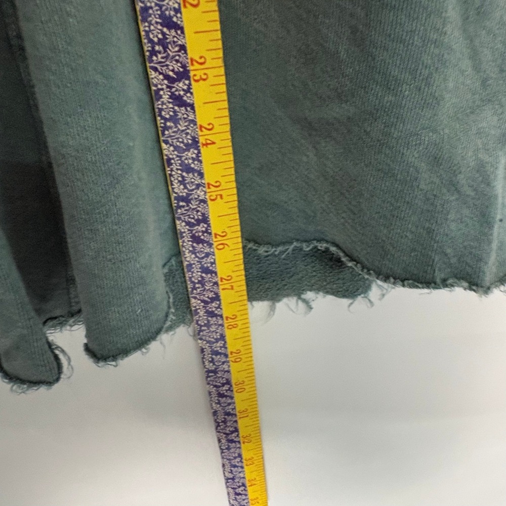 Three Bird Nest Teal Green Wide Leg Lounge Pants Raw Hem XL High Rise Boho - Picture 3 of 7